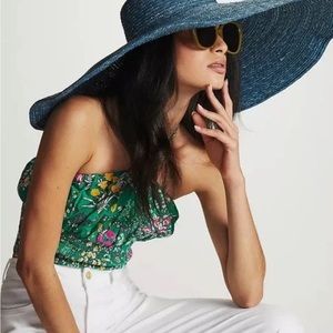 Maeve worn 1-2 times green floral halter XL